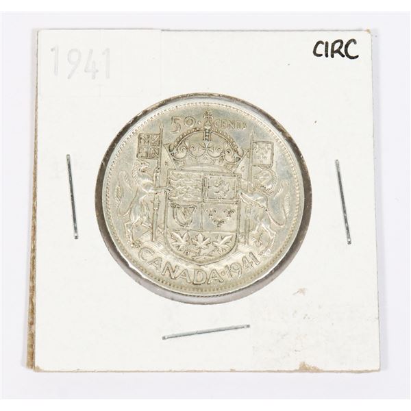 1941 CANADA SILVER HALF DOLLAR 0.3-OZ SILVER