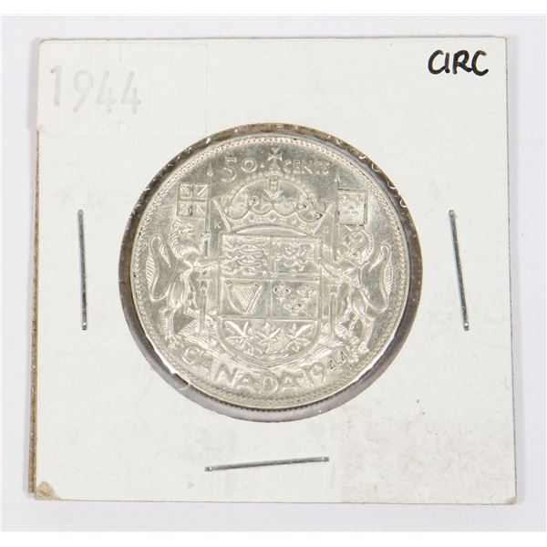 1944 CANADA SILVER HALF DOLLAR 0.3-OZ SILVER