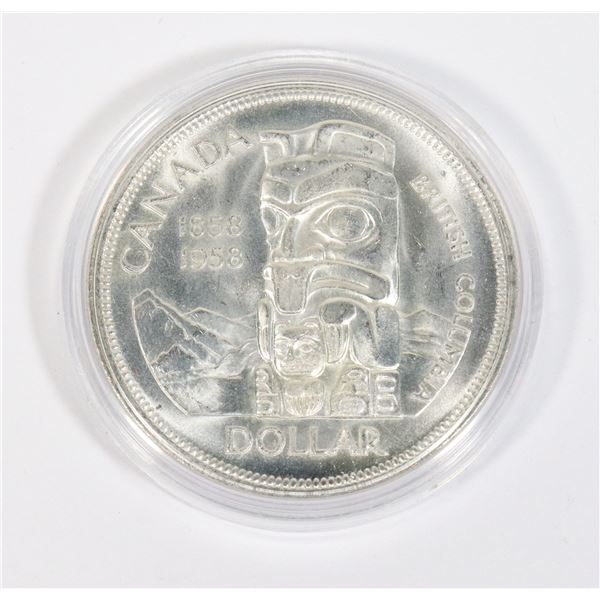 1958 CANADA SILVER DOLLAR MS-63-65 IN CAPSULE