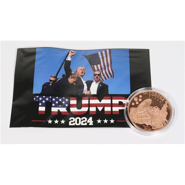 TRUMP CORONA VIRUS 1-OZ COPPER ROUND, PROOF