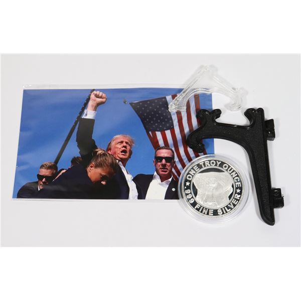 1-OZ 2024 TRUMP SURVIVES SILVER ROUND WITH CARD