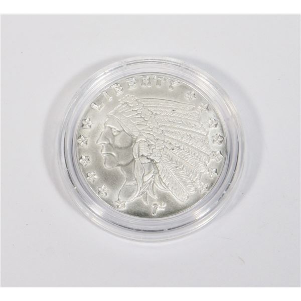 1/4-OZ SILVER INCUSE INDIAN SILVER ROUND IN