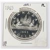 Image 1 : 1965 CANADA SILVER DOLLAR PROOF LIKE COIN