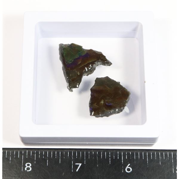 AMMOLITE GEMSTONE IN FLOATING DISPLAY CASE