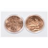 Image 1 : TWO 1-OZ COPPER ROUNDS IN CAPSULES, DRAGON AND