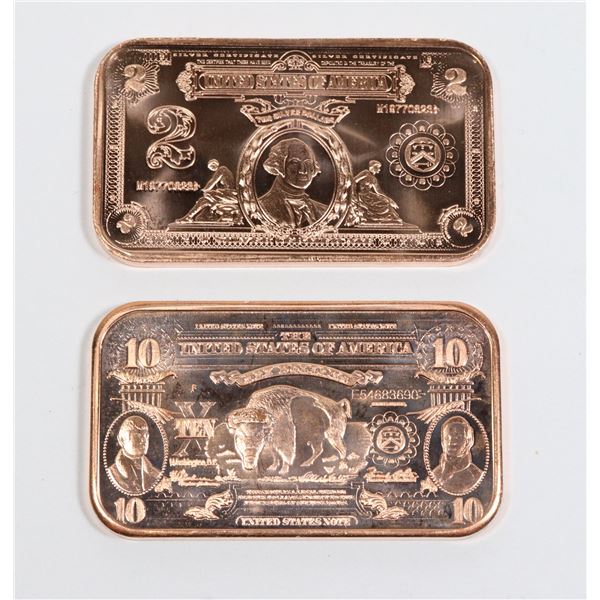 "$2" GEORGE WASHINGTON 1-OZ 999 FINE COPPER BAR