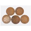 Image 1 : FIVE 1918 CANADA LARGE 1CENT COPPER COINS