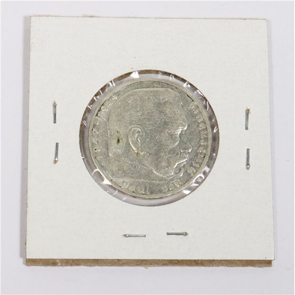 1939A GERMAN THIRD REICH 2 REICHSMARKS SILVER