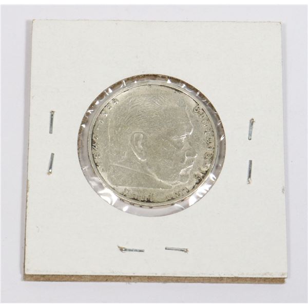 1937A GERMAN THIRD REICH 2 REICHSMARKS SILVER COIN
