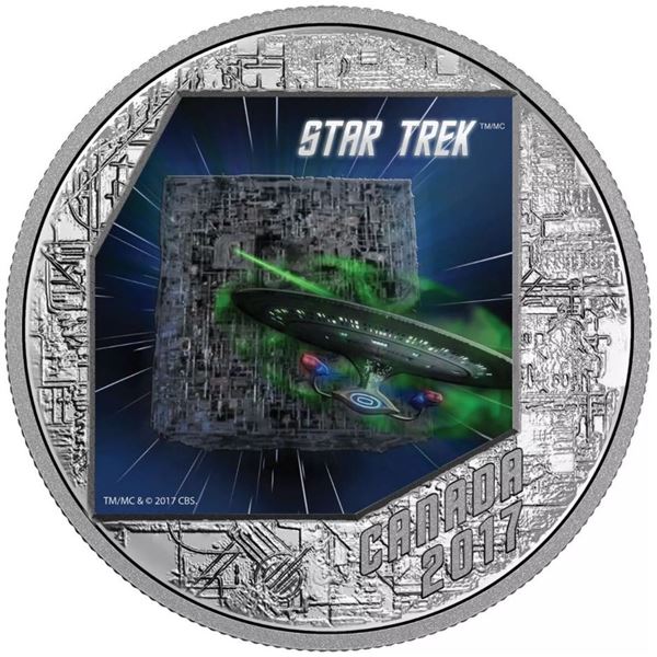 STAR TREK THE BORG 2017 1-OZ PURE SILVER PROOF