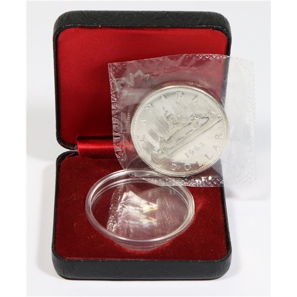1963 CANADA SILVER DOLLAR -PROOF LIKE, STILL IN
