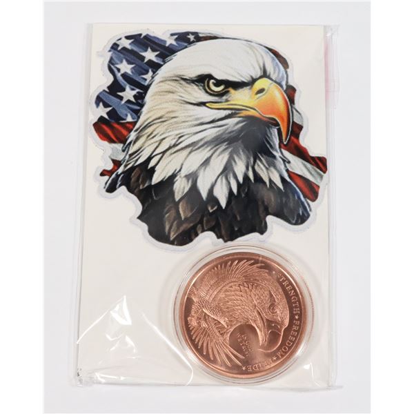 1-OZ GSM EAGLE COPPER ROUND IN CAPSULE WITH CARD