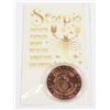Image 1 : ZODIAC SCORPIO 1-OZ 999 FINE COPPER ROUND IN