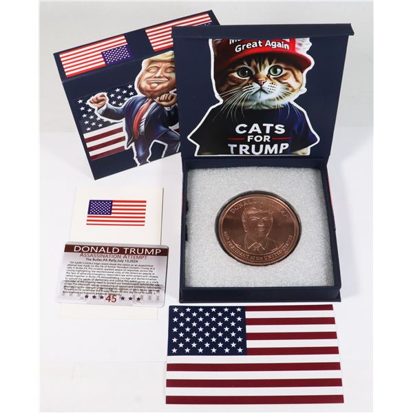 5-OZ FINE COPPER TRUMP ROUND IN CAPSULE AND