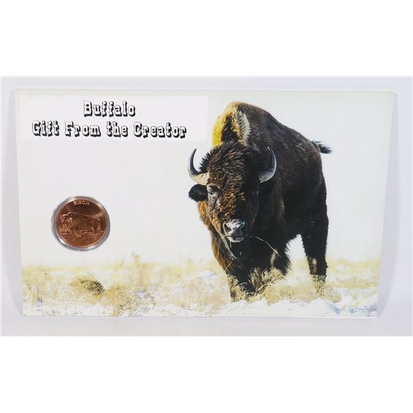 1-OZ 999 FINE COPPER BUFFALO ROUND IN 5/16" FOAM