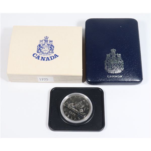1975 CANADA PROOF LIKE CASED NIKEL DOLLAR