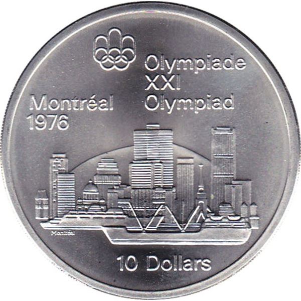 1973 $10 OLYMPIC MONTREAL 1.445 OZ - 92.5% SILVER