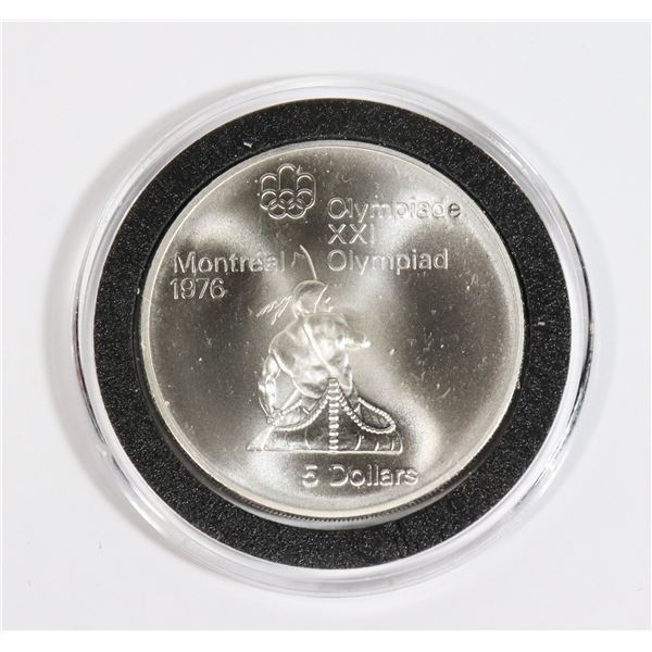 1973 $5 OLYMPIC MONTREAL .7725 OZ - 92.5% SILVER