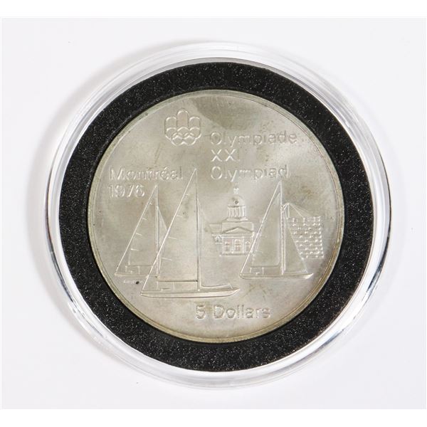 1973 $5 OLYMPIC MONTREAL .7725 OZ - 92.5% SILVER