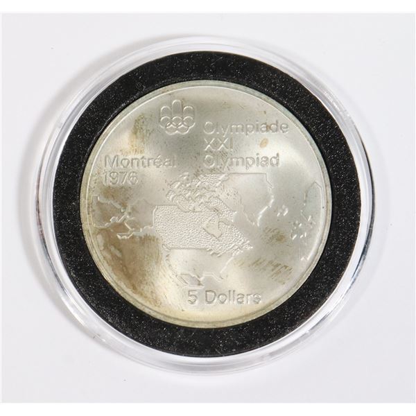 1973 $5 OLYMPIC MONTREAL .7725 OZ - 92.5% SILVER