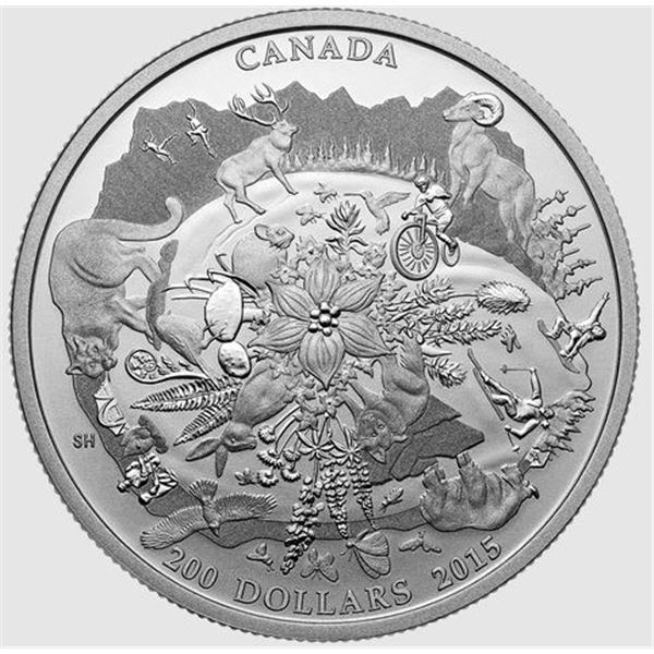 2015 CANADA 2 TROY OZ 99.99% SILVER $200 CAD