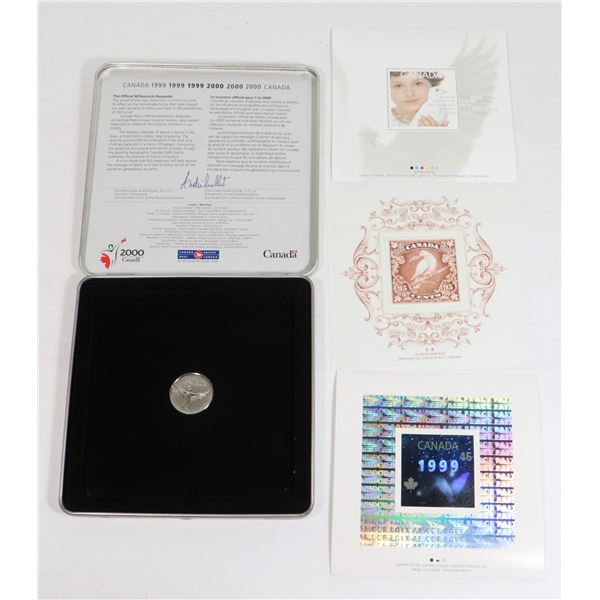 2000 CANADA POST MILLENNIAL COIN & STAMP SET