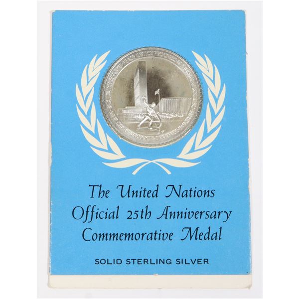 UNITED NATIONS STERLING PURE SILVER 25TH