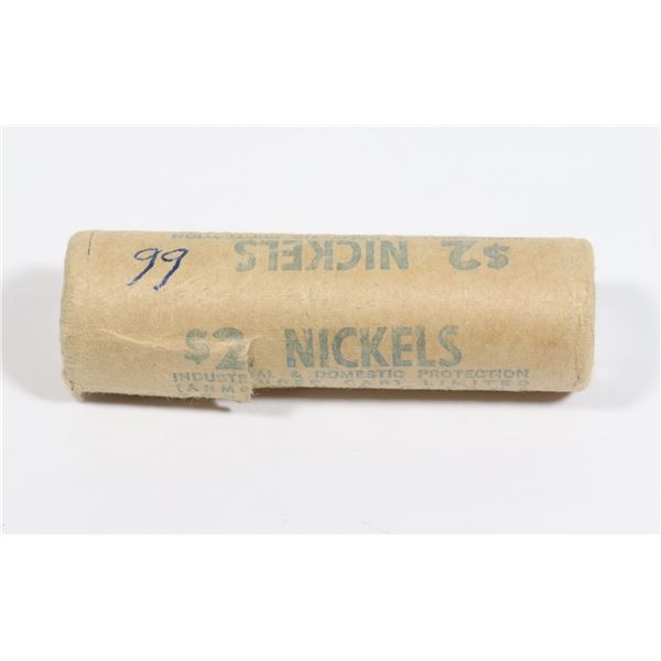 (1) UNOPENED BANK ROLL 1966 - NICKELS - BRILLIANT