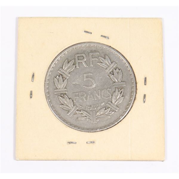 1933 FRENCH - 5 FRANCS COIN - ORIGIN FRANCE