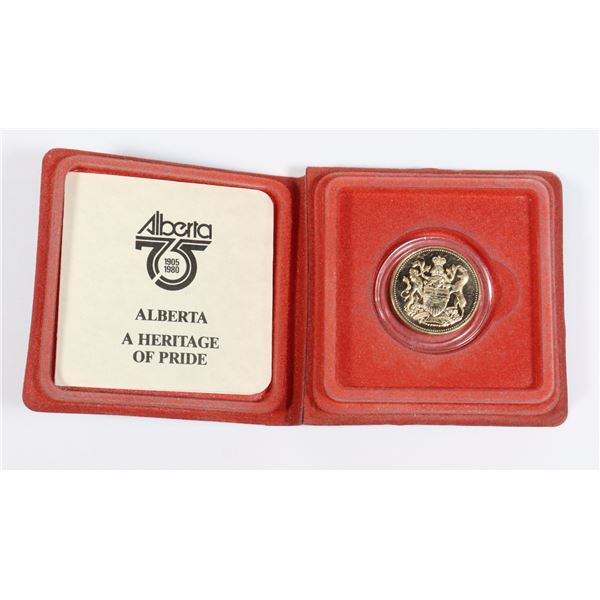 1980 ALBERTA 75TH ANNIVERSARY GOLD COIN - 14 KT