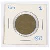 Image 2 : 1893 CANADA ONE CENT PENNY - LARGE CENT
