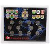 Image 1 : 1999 CANADA 25 CENTS 12-COIN SET IN HOLDER