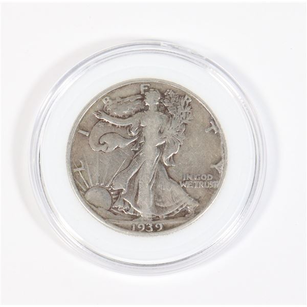 1939 WALKING LIBERTY HALF DOLLAR 90% PURE