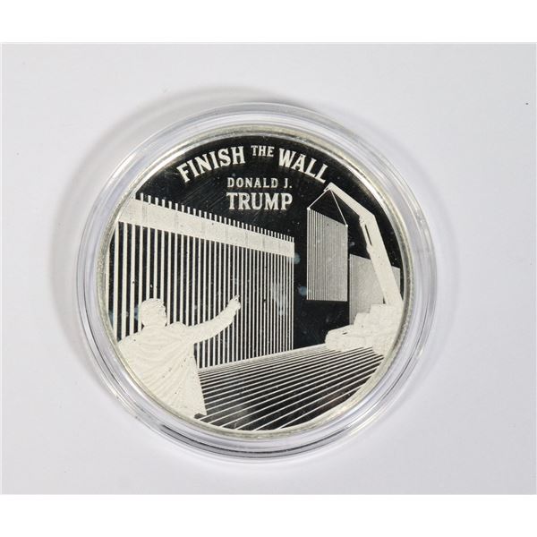 1-OZ TRUMP FINISH THE WALL SILVER ROUND