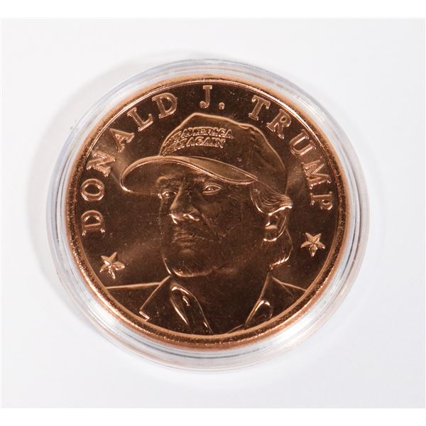 1-OZ 999 COPPER TRUMP MAGA HAT COPPER ROUND