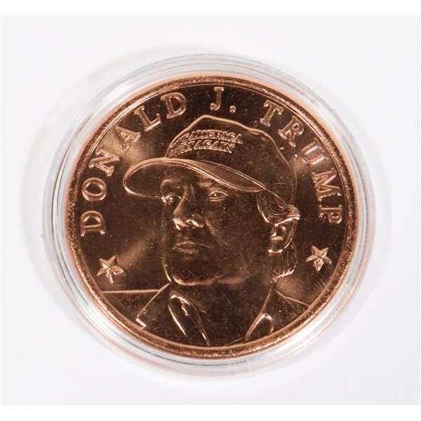 1-OZ 999 COPPER TRUMP MAGA HAT COPPER ROUND