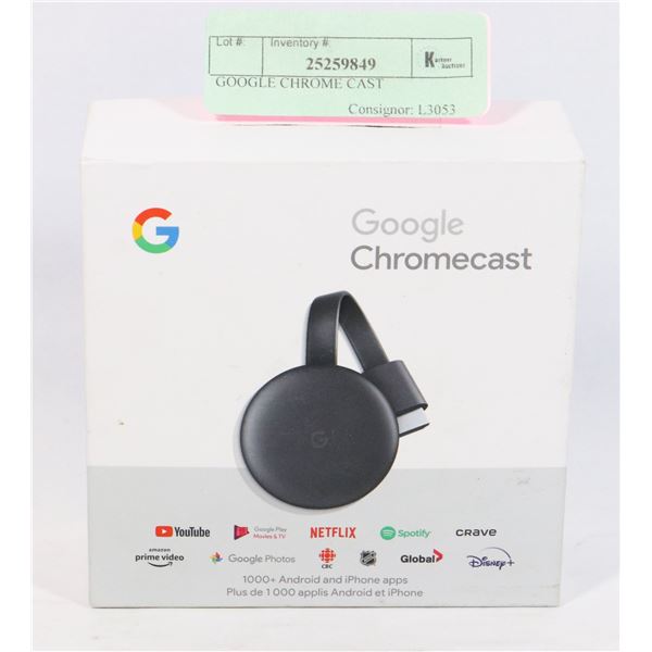 GOOGLE CHROME CAST
