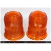 Image 1 : LOT OF 2 - VINTAGE AMBER RUNWAY LIGHT LENSES