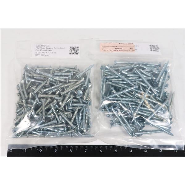 300 #12 WOOD SCREWS (200) 1-1/2" & (100) 2-1/2"