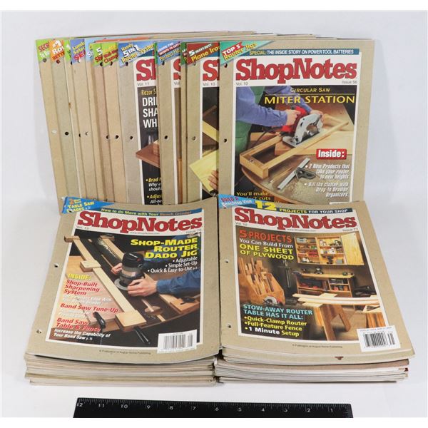 LOT OF 50 - SHOP NOTES WOODWORKING MAGAZINES