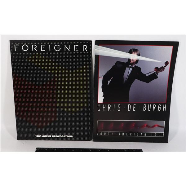 FOREIGNER & CHRIS DE BURGH TOUR PROGRAMS/BOOKS