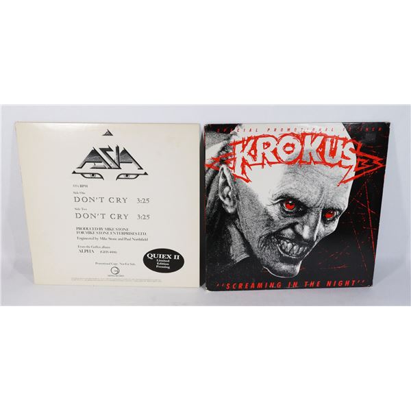 2 VINYL RECORDS - KROKUS & ASIA