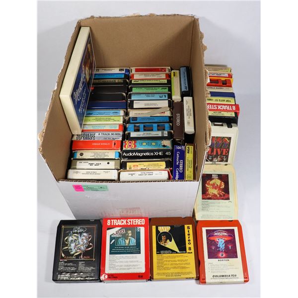 ESTATE BOX OF 8TRACKS INCLUDING KISS, BOSTON,