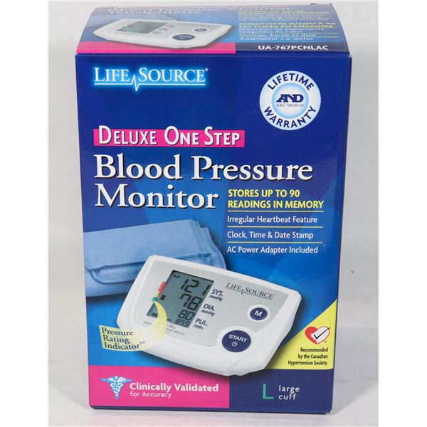 LIFE SOURCE DELUXE ONE STEP BLOOD PRESSURE MONITOR