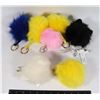 Image 1 : LOT OF FUZZY POM POM KEY CHAINS 2 HAVE BATTERY