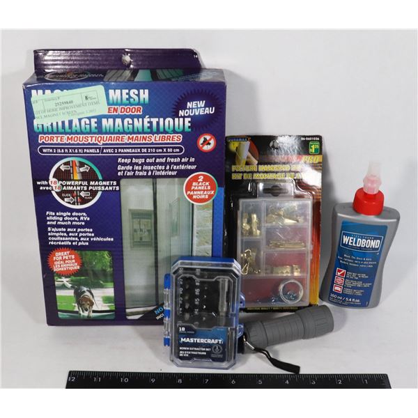 LOT OF HOME IMPROVEMENT ITEMS INCL.MAGINET SCREEN