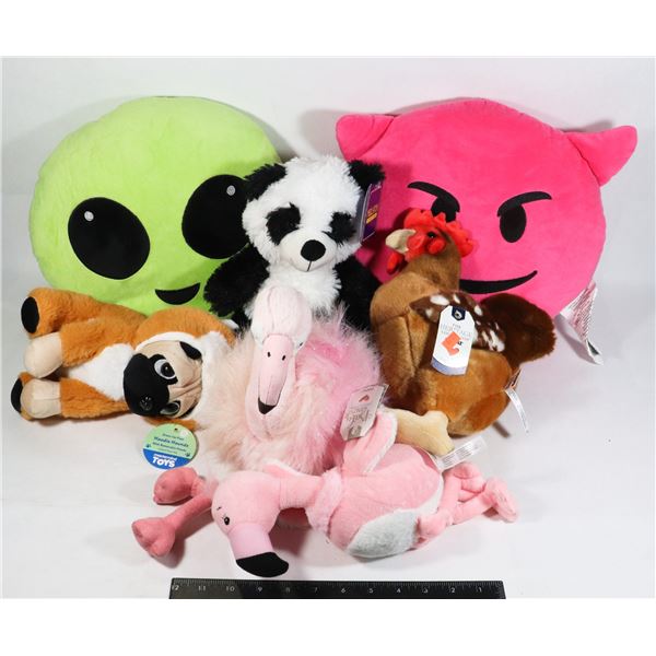 BAG OF EMOJI PILLOWS AND OTHER TEDDY BEARS