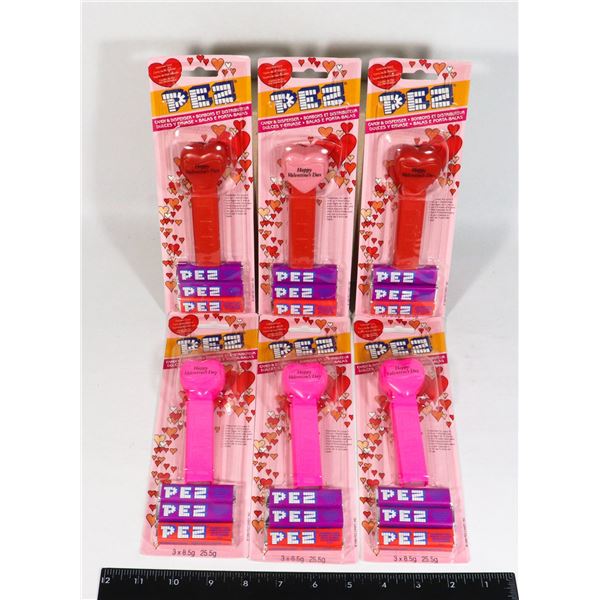 BOX OF HAPPY VALENTINE'S DAY PEZ DISPENSERS 1996