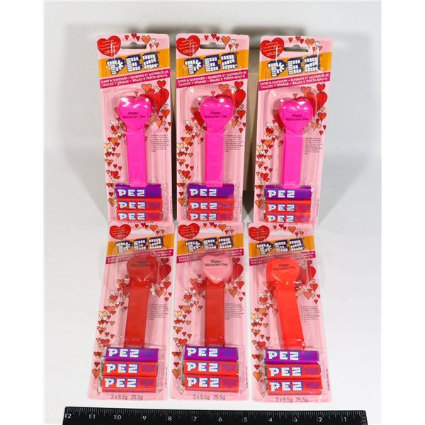 BOX OF HAPPY VALENTINE'S DAY PEZ DISPENSERS 1996
