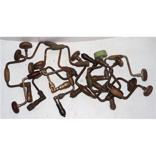 LARGE LOT OF ANTIQUE HAND DRILLS